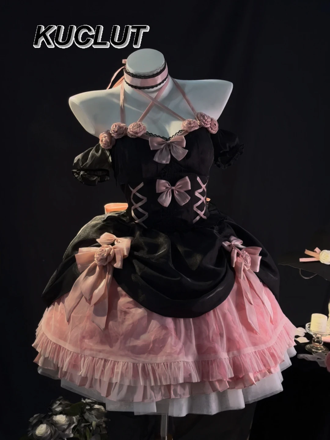 Black Pink Rose Lolita Style Sweet and Cute Halter Elegant Dresses for Women 2025 New Fashion Summer Princess Dress Female
Black Pink Rose Lolita Style Sweet and Cute Halter Elegant Dresses for Women 2025 New Fashion Summer Princess Dress Female