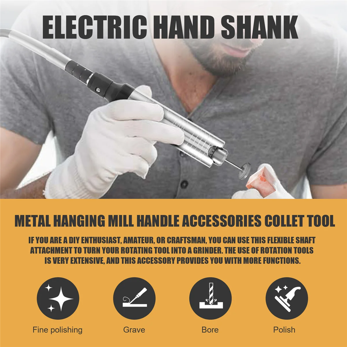 Ручка наконечника A48I, сверлильный патрон для Flex, 3 челюсти, подходит для гибкого вала для двигателя Foredom Grobet, аксессуар для вращающегося инструмента 
Ручка наконечника A48I, сверлильный патрон для Flex, 3 челюсти, подходит для гибкого вала для двигателя Foredom Grobet, аксессуар для вращающегося инструмента