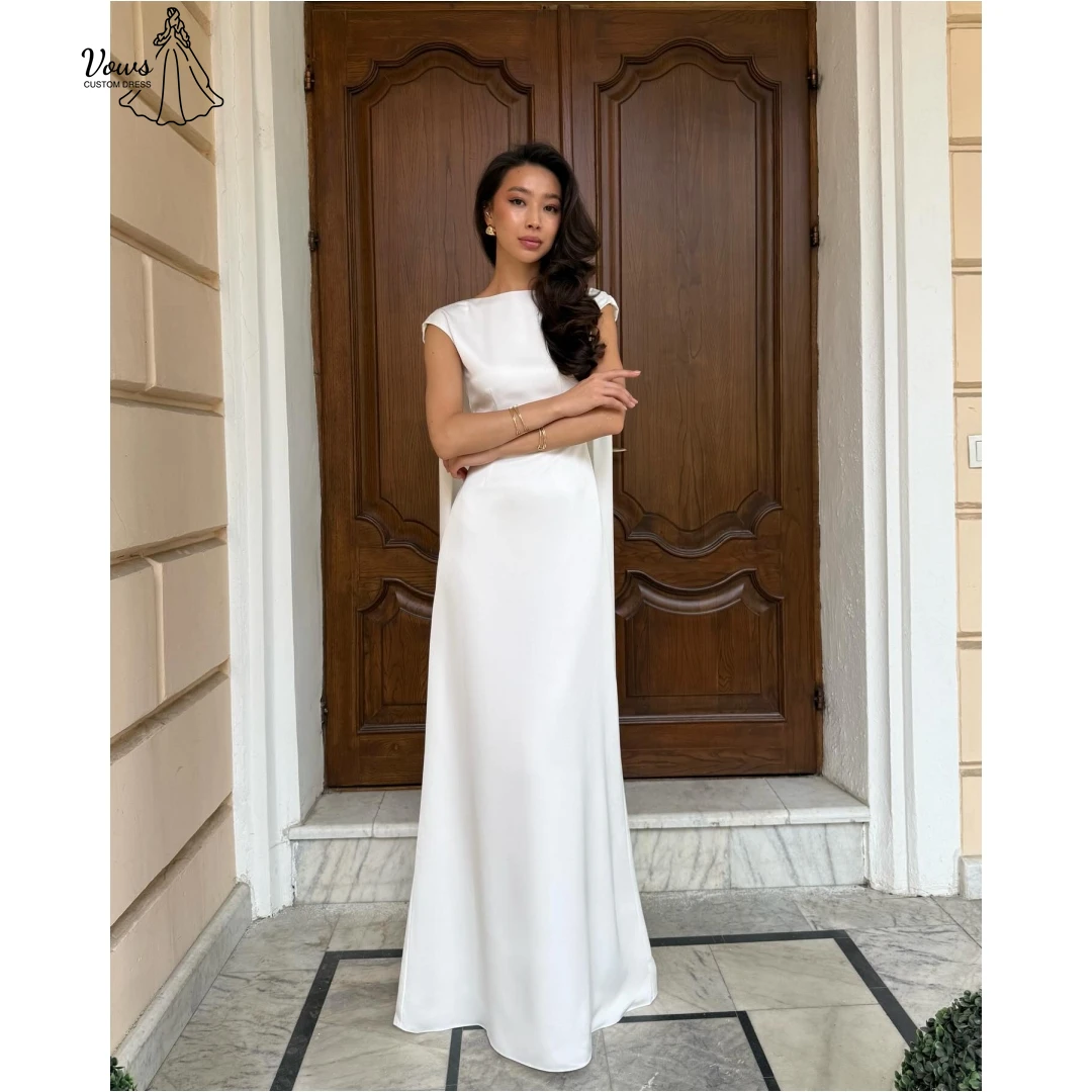 Vows Satin Cloth Evening Dresses Woman Elegant Wedding Guest Dresses for Special Occasions Custom Made Line A White Prom Gown
Vows Satin Cloth Evening Dresses Woman Elegant Wedding Guest Dresses for Special Occasions Custom Made Line A White Prom Gown