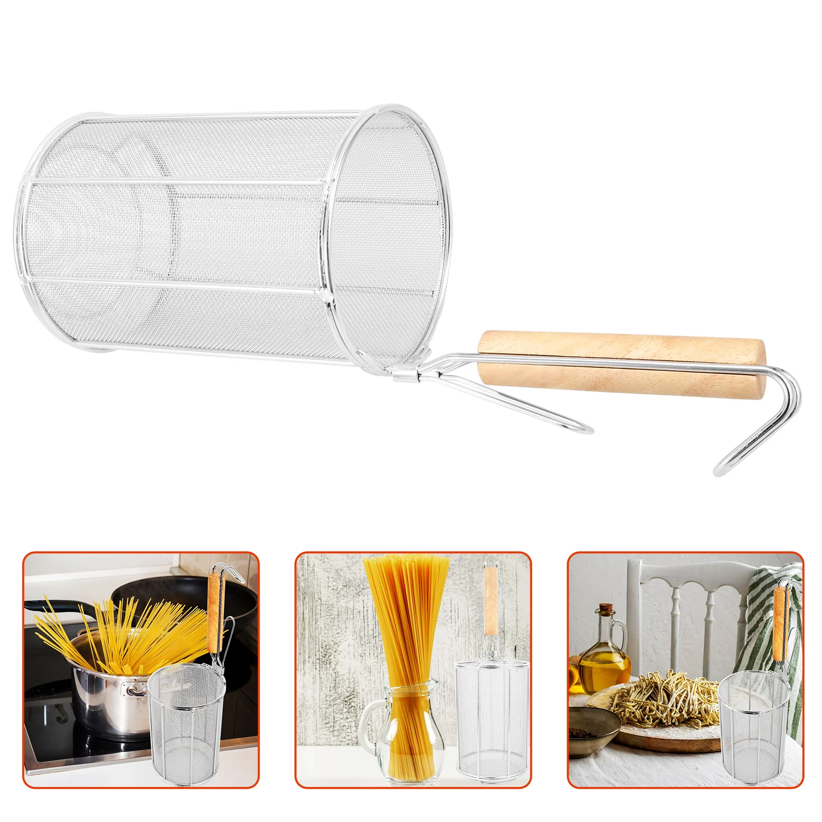 Spaghetti Strainer Spoon Stainless Steel Pasta Noodle Strainer Wood Handle Kitchen Colander Basket Practical Cooking Tool Hot 
Spaghetti Strainer Spoon Stainless Steel Pasta Noodle Strainer Wood Handle Kitchen Colander Basket Practical Cooking Tool Hot
