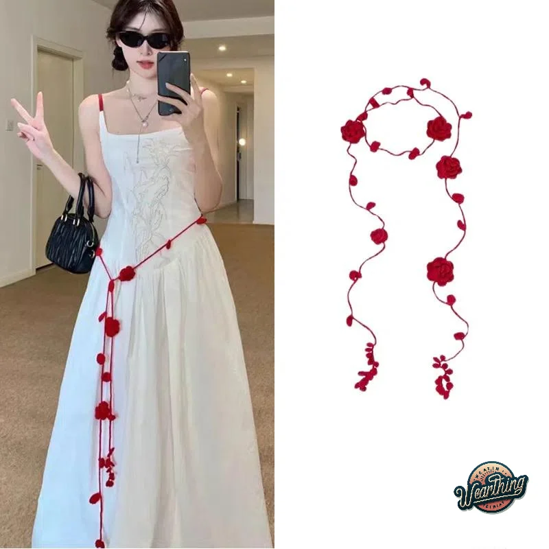 Temperament Rose Handmade Waist Chain Women's Elegant Versatile Crochet Flower Long Necklace Decorative Skirt Belt Accessories
Temperament Rose Handmade Waist Chain Women's Elegant Versatile Crochet Flower Long Necklace Decorative Skirt Belt Accessories