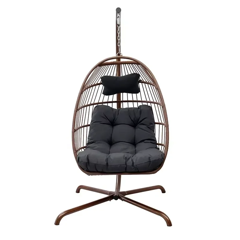 Foldable Modern Brown Garden Wicker Furniture Outdoor Patio Front Porch Rattan Metal Hanging Egg Chair with Stand
Foldable Modern Brown Garden Wicker Furniture Outdoor Patio Front Porch Rattan Metal Hanging Egg Chair with Stand