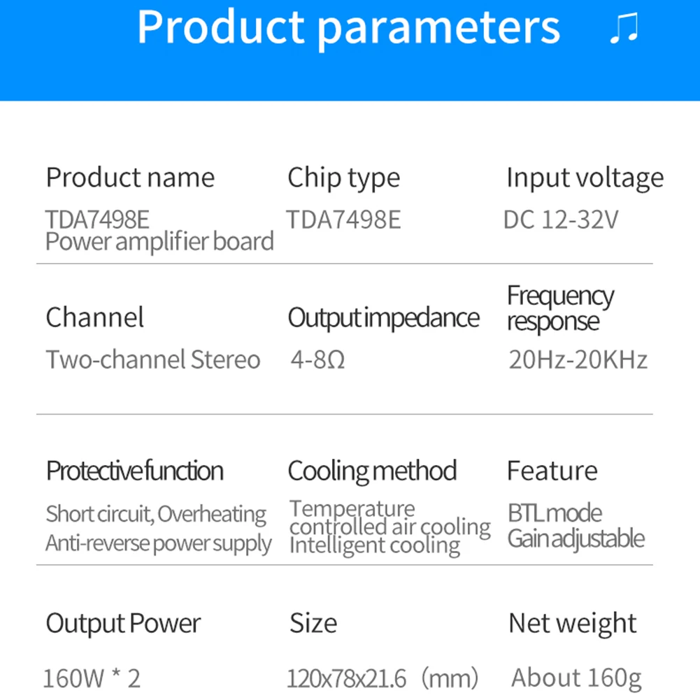 TDA7498E 2,0 плата стереоусилителя 160Wx2 двухканальная плата усилителя HIFI поддержка BTL 220 Вт с регулируемым усилением охлаждающего вентилятора
TDA7498E 2,0 плата стереоусилителя 160Wx2 двухканальная плата усилителя HIFI поддержка BTL 220 Вт с регулируемым усилением охлаждающего вентилятора