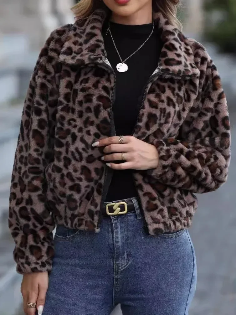 Spring Lint Women Coat Leopard Turn-down Collar Thick Warm Coats Female Spring New Trendy Casual Elegant Ladies Clothes
Spring Lint Women Coat Leopard Turn-down Collar Thick Warm Coats Female Spring New Trendy Casual Elegant Ladies Clothes