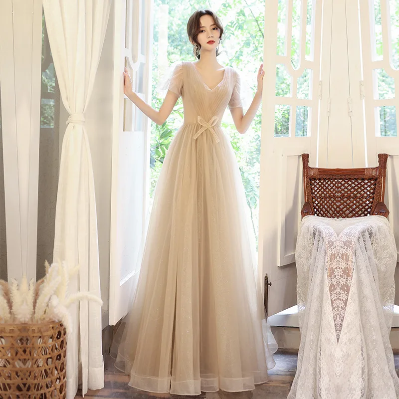 Birthday Banquet Evening Dress For Women New Simple Style Bow Decoration A-line Dresses Wedding Party Bridesmaid Dresses
Birthday Banquet Evening Dress For Women New Simple Style Bow Decoration A-line Dresses Wedding Party Bridesmaid Dresses