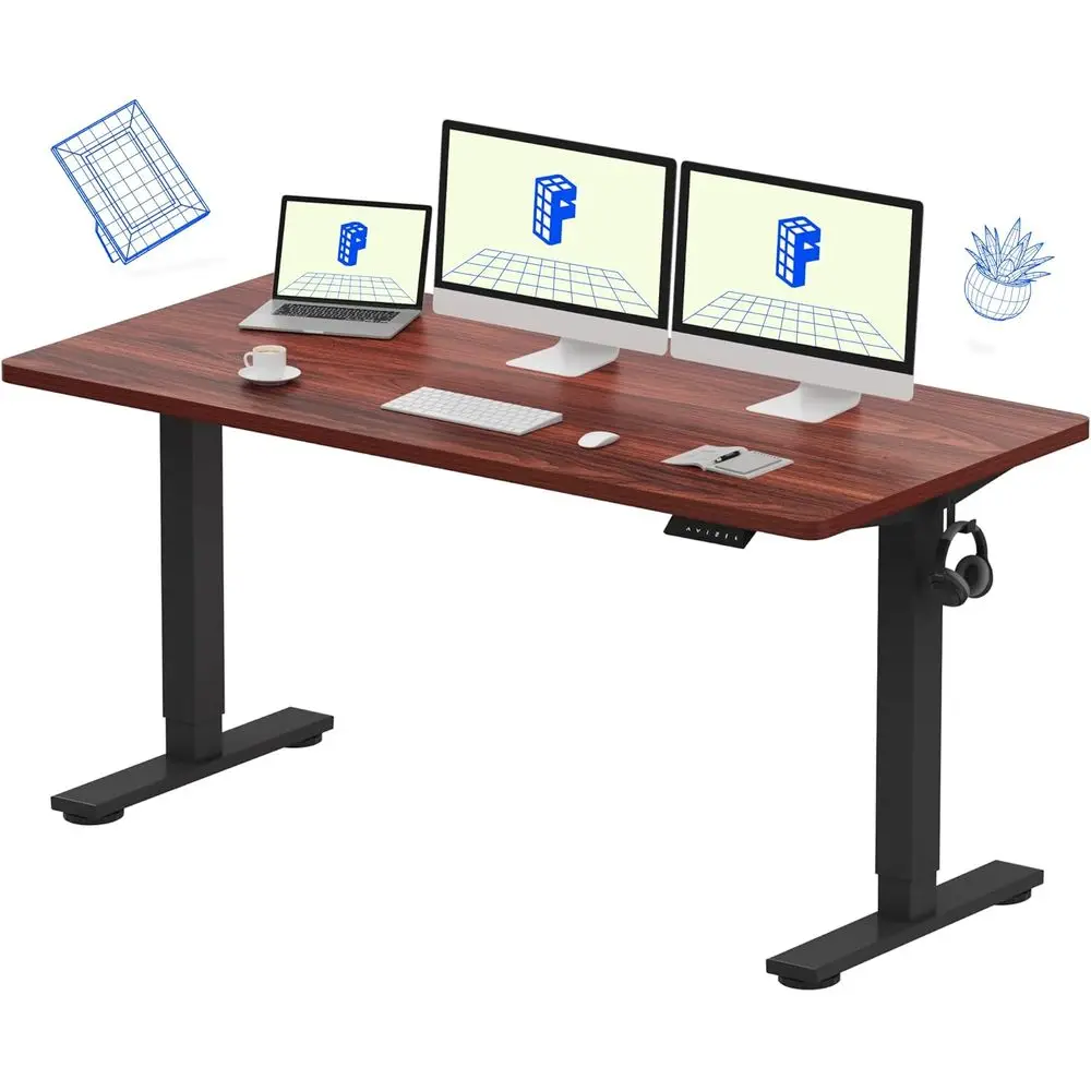 Electric Height-Adjustable Mahogany Standing Desk, 60x24, 1 Thick Desktop for Home Office & Multi-Device Use
Electric Height-Adjustable Mahogany Standing Desk, 60x24, 1 Thick Desktop for Home Office & Multi-Device Use