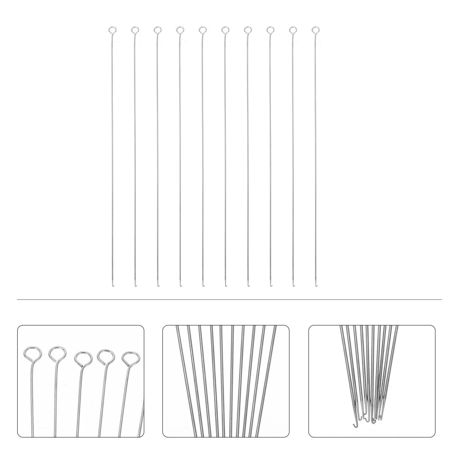10Pcs Stainless Steel Beaded Needles Ultra-Thin Straight Needle Body Uniform Hook Head for DIY Beading Jewelry Making Bracelet
10Pcs Stainless Steel Beaded Needles Ultra-Thin Straight Needle Body Uniform Hook Head for DIY Beading Jewelry Making Bracelet