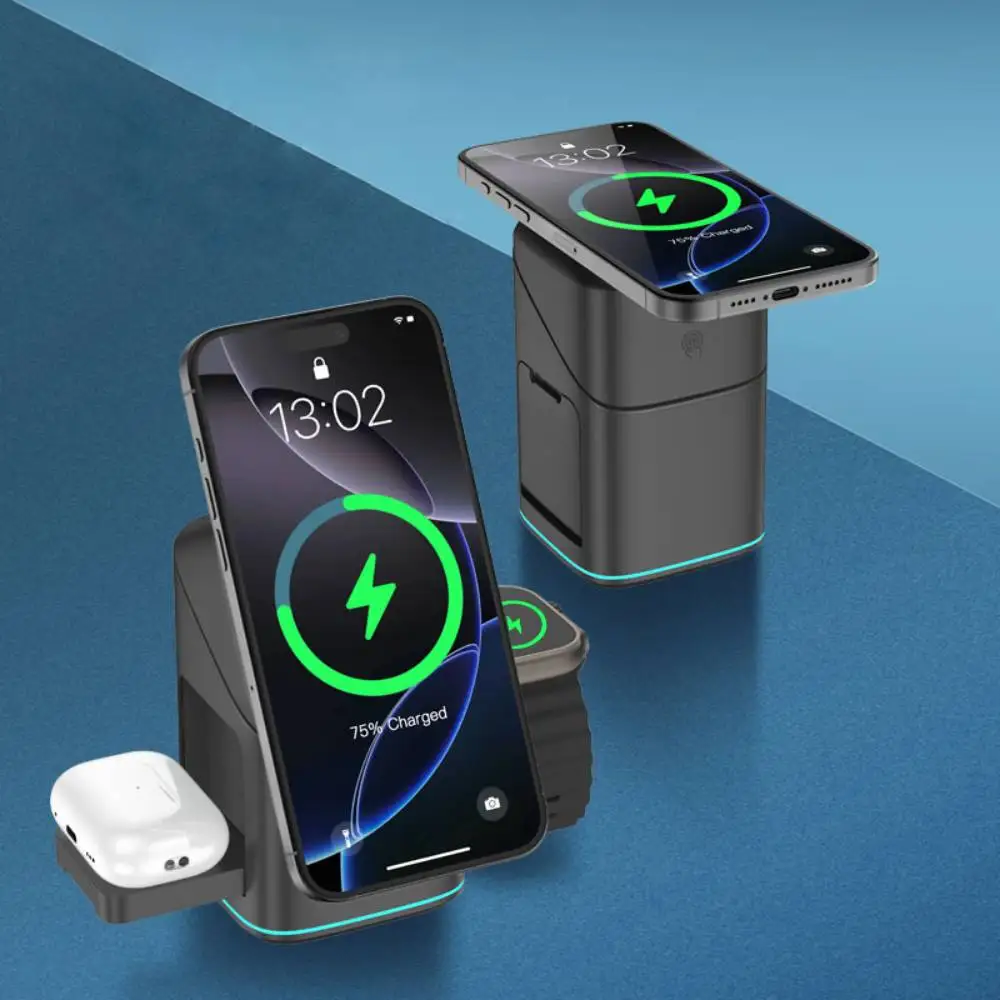 3 in 1Magnetic Wireless Charger Stand Fast Charging for iPhone Apple Watch10-1/SE/ Ultra Airpods 2 3 Pro Samsung Galaxy Watch 7
3 in 1Magnetic Wireless Charger Stand Fast Charging for iPhone Apple Watch10-1/SE/ Ultra Airpods 2 3 Pro Samsung Galaxy Watch 7