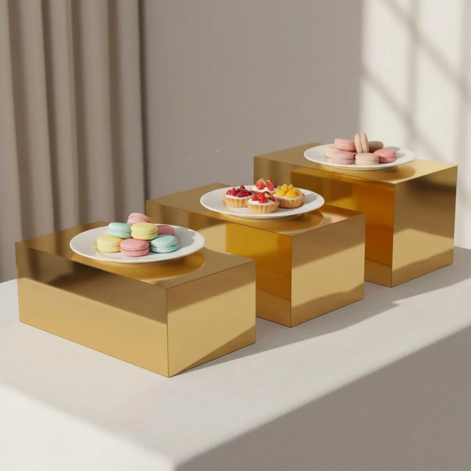 3 Pieces Gold Acrylic Display Riser Set Long-Lasting & Sturdy Buffet Food Display Stand Rectangular Pedestal Stand Set Easy To
3 Pieces Gold Acrylic Display Riser Set Long-Lasting & Sturdy Buffet Food Display Stand Rectangular Pedestal Stand Set Easy To