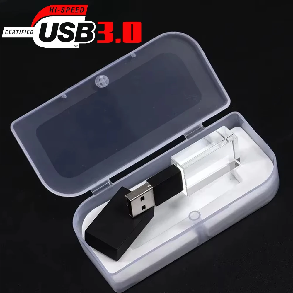 LED Light Crystal High Speed USB3.0 Flash Drive 128GB Free custom logo Memory Stick with Transparent Box Wedding Gift 8GB U disk
LED Light Crystal High Speed USB3.0 Flash Drive 128GB Free custom logo Memory Stick with Transparent Box Wedding Gift 8GB U disk