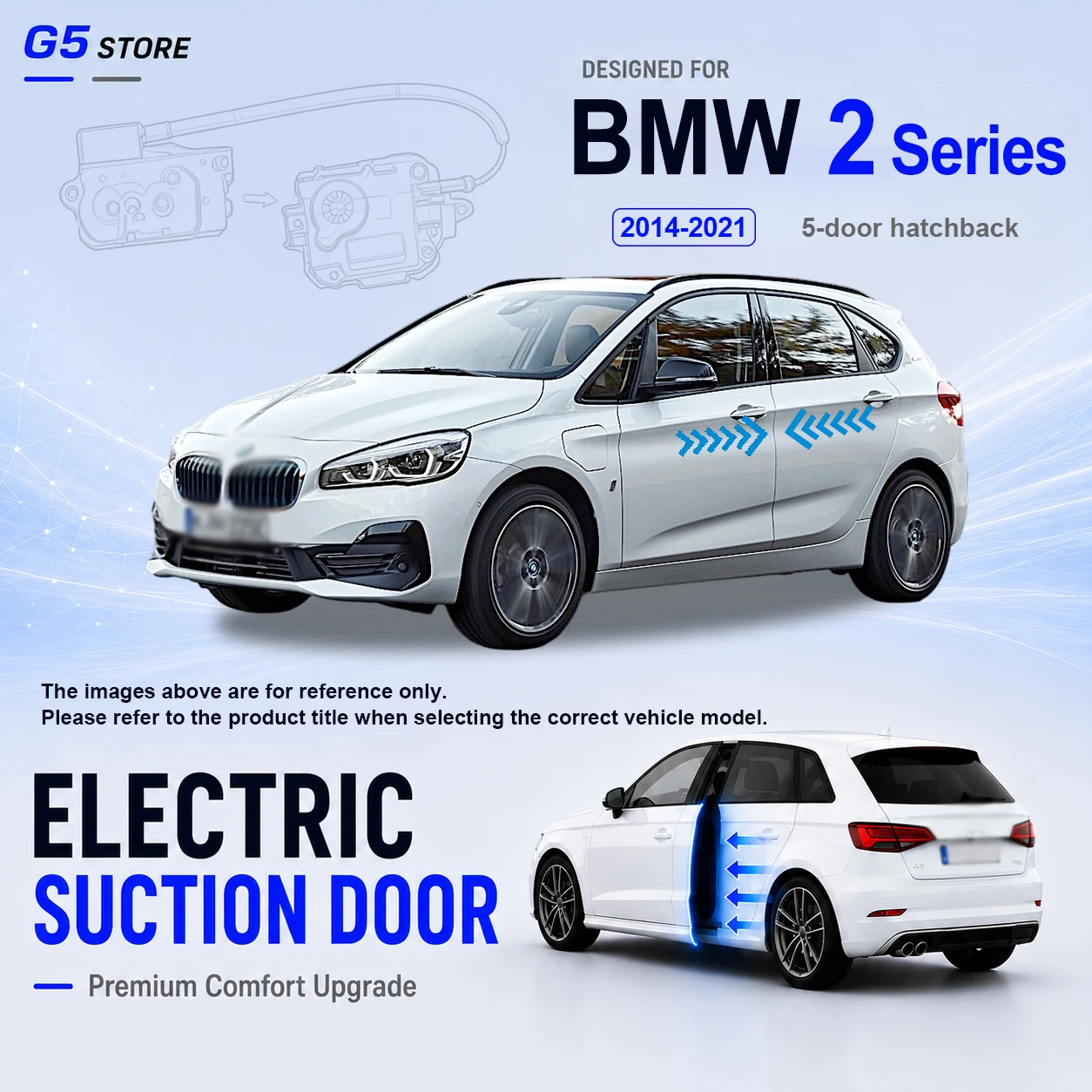 For BMW 2 Series Active Tourer F45 2014-2021 Car Electric Suction Door Power-assisted Closing Door Soft-close Function
For BMW 2 Series Active Tourer F45 2014-2021 Car Electric Suction Door Power-assisted Closing Door Soft-close Function