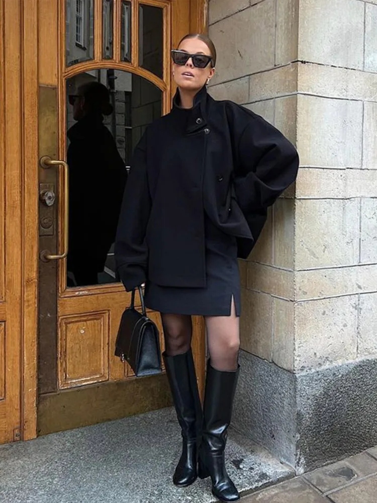 Осень-зима 2025 г., офисная женская уличная куртка, модные женские шерстяные пальто с воротником-стойкой, свободное женское короткое пальто с длинными рукавами
Осень-зима 2025 г., офисная женская уличная куртка, модные женские шерстяные пальто с воротником-стойкой, свободное женское короткое пальто с длинными рукавами