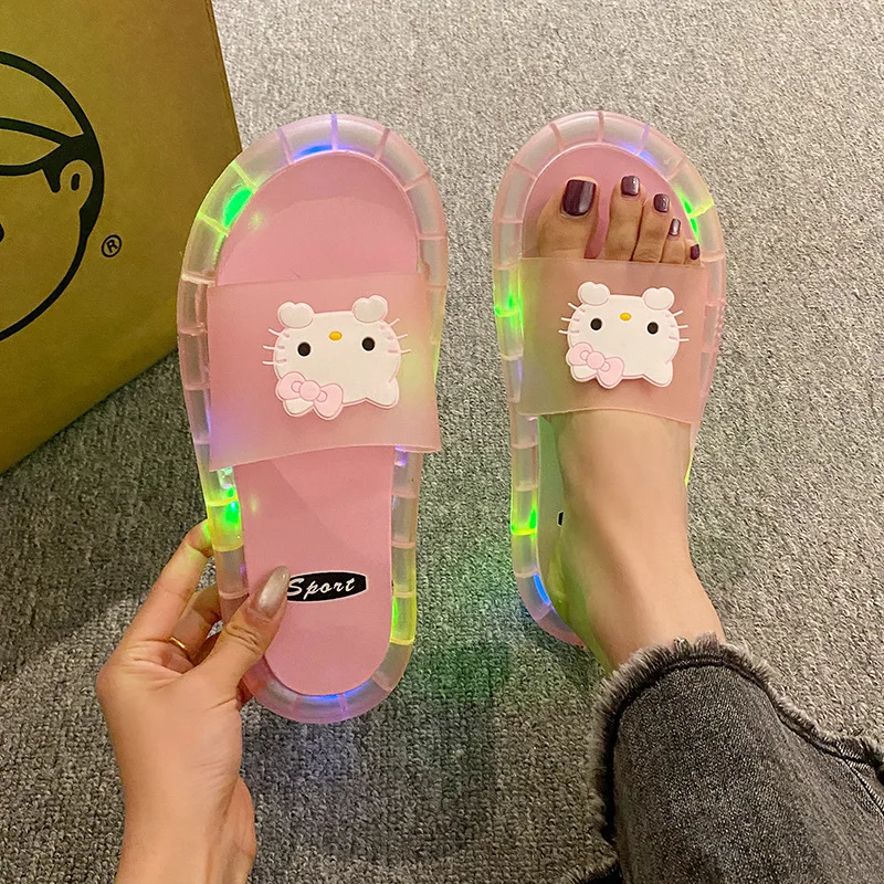 Kids' Slippers Sandals Led Light Sanrio Hello Kitty PVC Summer Shoes For Girls Anti-slip Pink Green Shoes Size 36-45
Kids' Slippers Sandals Led Light Sanrio Hello Kitty PVC Summer Shoes For Girls Anti-slip Pink Green Shoes Size 36-45