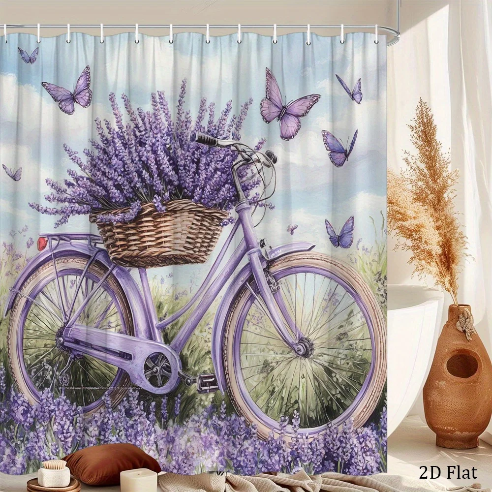 Shower Curtain 180x200cm Lavender Bicycle Floral Butterfly Cottagecore Spring Bathroom Decor Liner Waterproof
Shower Curtain 180x200cm Lavender Bicycle Floral Butterfly Cottagecore Spring Bathroom Decor Liner Waterproof