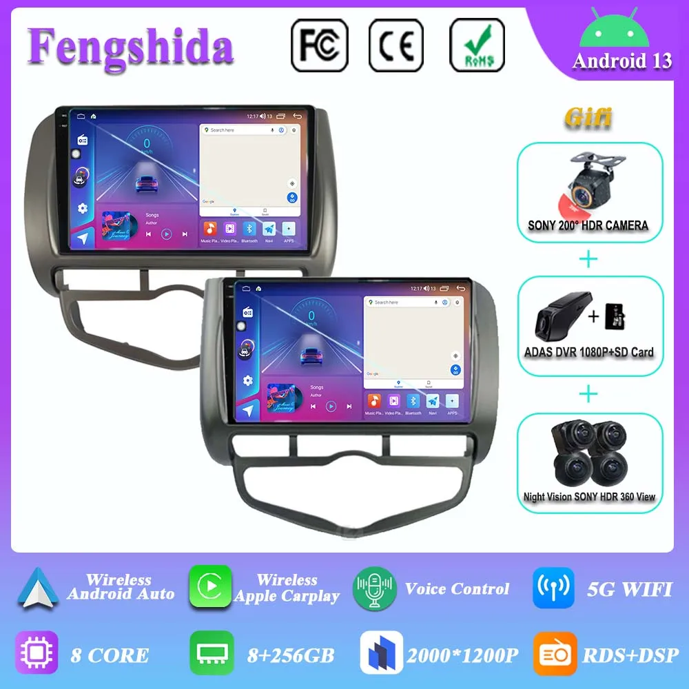 Android 13 Car Radio For Honda Jazz City 2004-2007 LHD OR RHD Carplay Auto Navigation GPS 5G WIFI Multimedia play Video Stereo
Android 13 Car Radio For Honda Jazz City 2004-2007 LHD OR RHD Carplay Auto Navigation GPS 5G WIFI Multimedia play Video Stereo