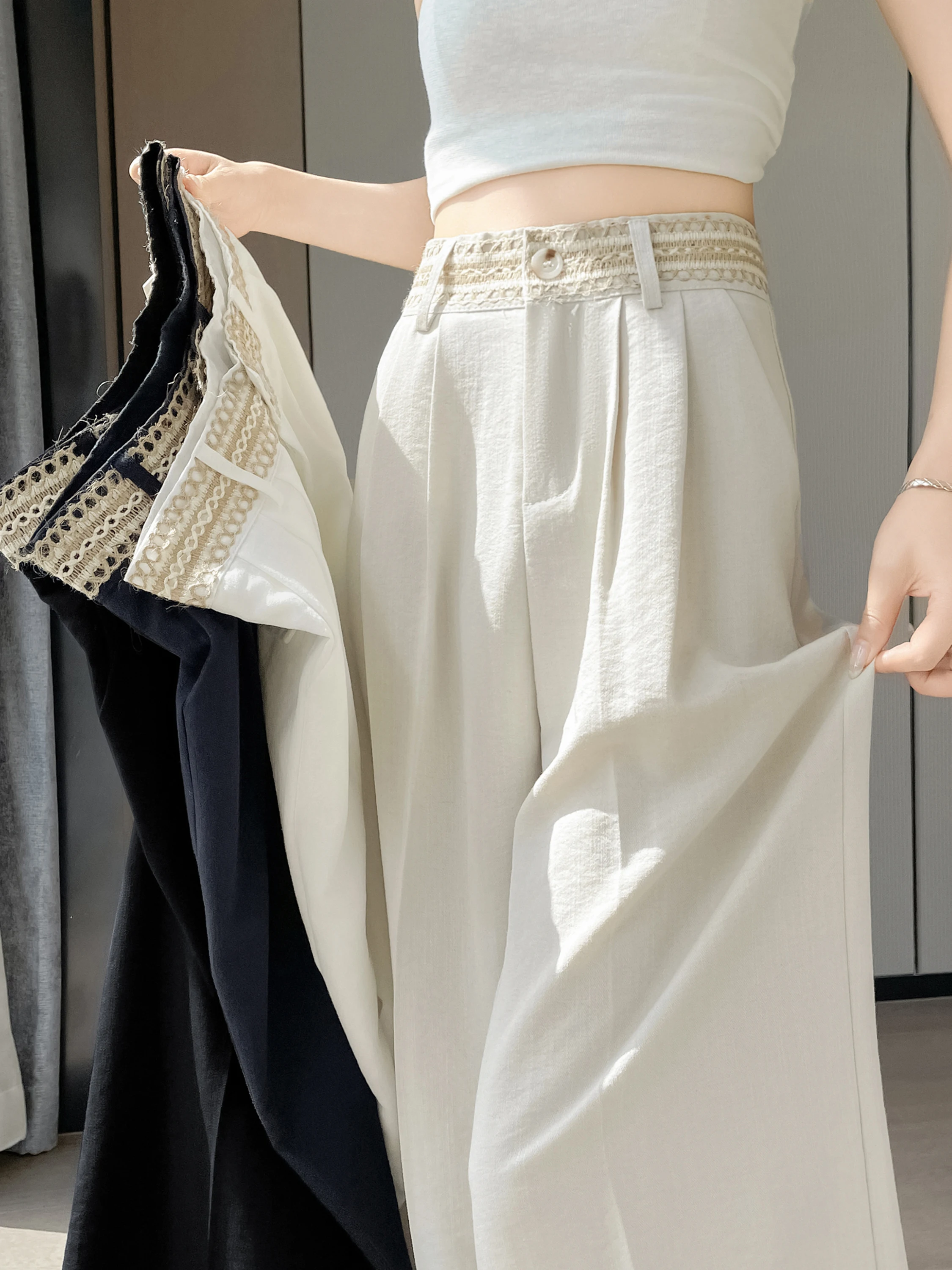 Summer New Style Women's Linen Wide Leg Pants Suit Loose Slimming Drapey Casual Thin Linen Floor-Length Trousers
Summer New Style Women's Linen Wide Leg Pants Suit Loose Slimming Drapey Casual Thin Linen Floor-Length Trousers
