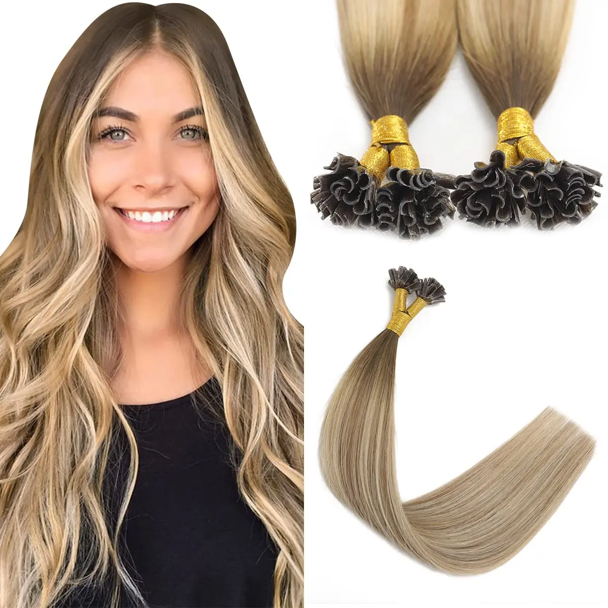 U Tip Hair Extensions 100% Human Virgin Hair Darker Brown to Highlighted Blonde 14-20 Inch 50100 Strands Natural Straight
U Tip Hair Extensions 100% Human Virgin Hair Darker Brown to Highlighted Blonde 14-20 Inch 50100 Strands Natural Straight