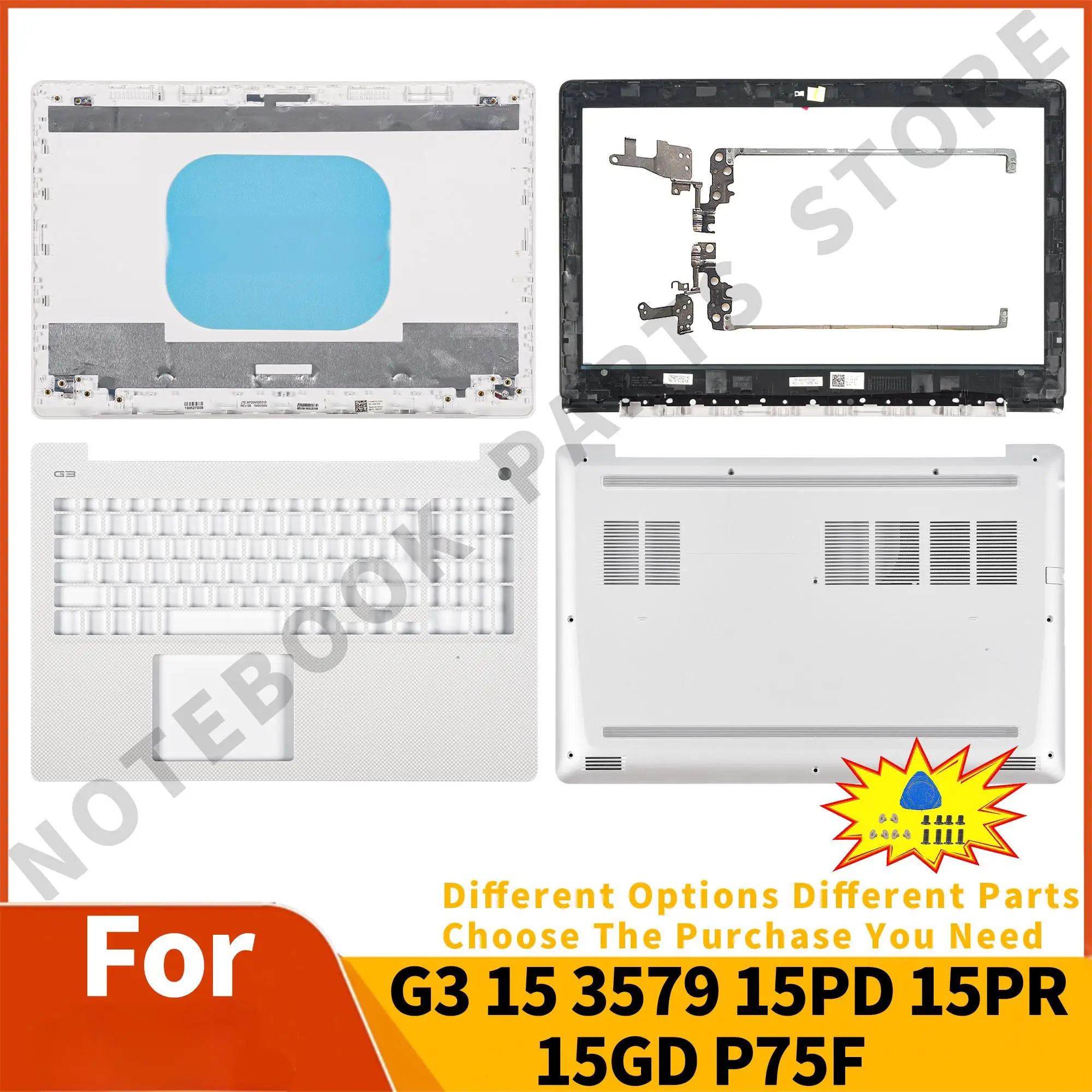 NEW Parts For G3 15 3579 15PD 15PR 15GD P75F LCD Back Cover/Front Bezel/Palmrest/Bottom Base/Hinges 08MC5V/0P5VVD
NEW Parts For G3 15 3579 15PD 15PR 15GD P75F LCD Back Cover/Front Bezel/Palmrest/Bottom Base/Hinges 08MC5V/0P5VVD