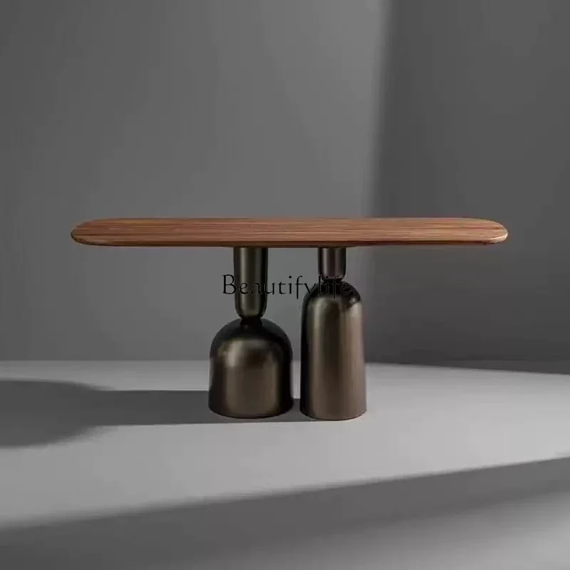 02Black Walnut Corridor Desk Table Italian Wabi Sabi Wind Entrance Terrace
02Black Walnut Corridor Desk Table Italian Wabi Sabi Wind Entrance Terrace