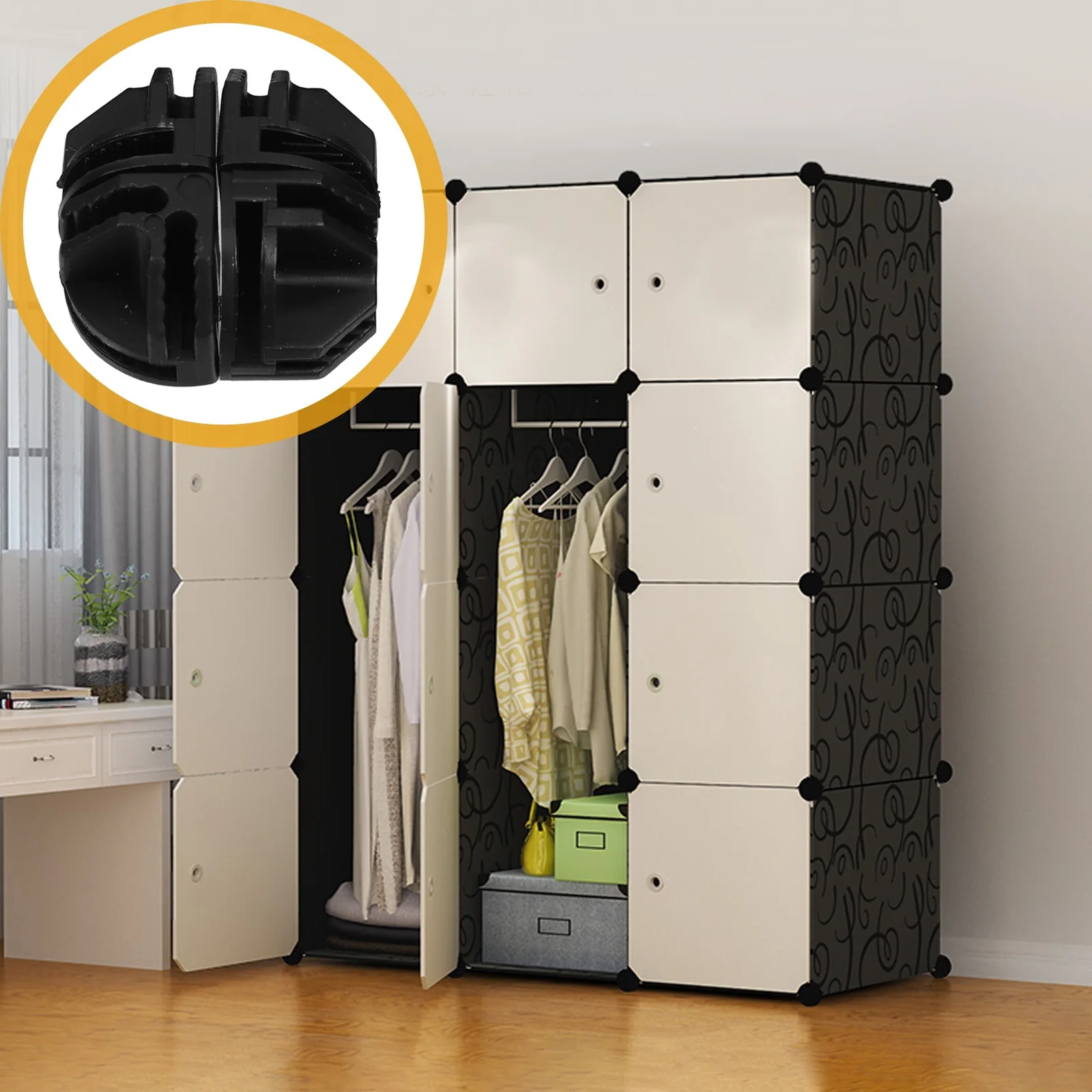 20 Pcs Cube Connectors Wire Shelving Connector Black Plastic Closet Buckles Easy Assembly Stable Connection Wardrobe
20 Pcs Cube Connectors Wire Shelving Connector Black Plastic Closet Buckles Easy Assembly Stable Connection Wardrobe