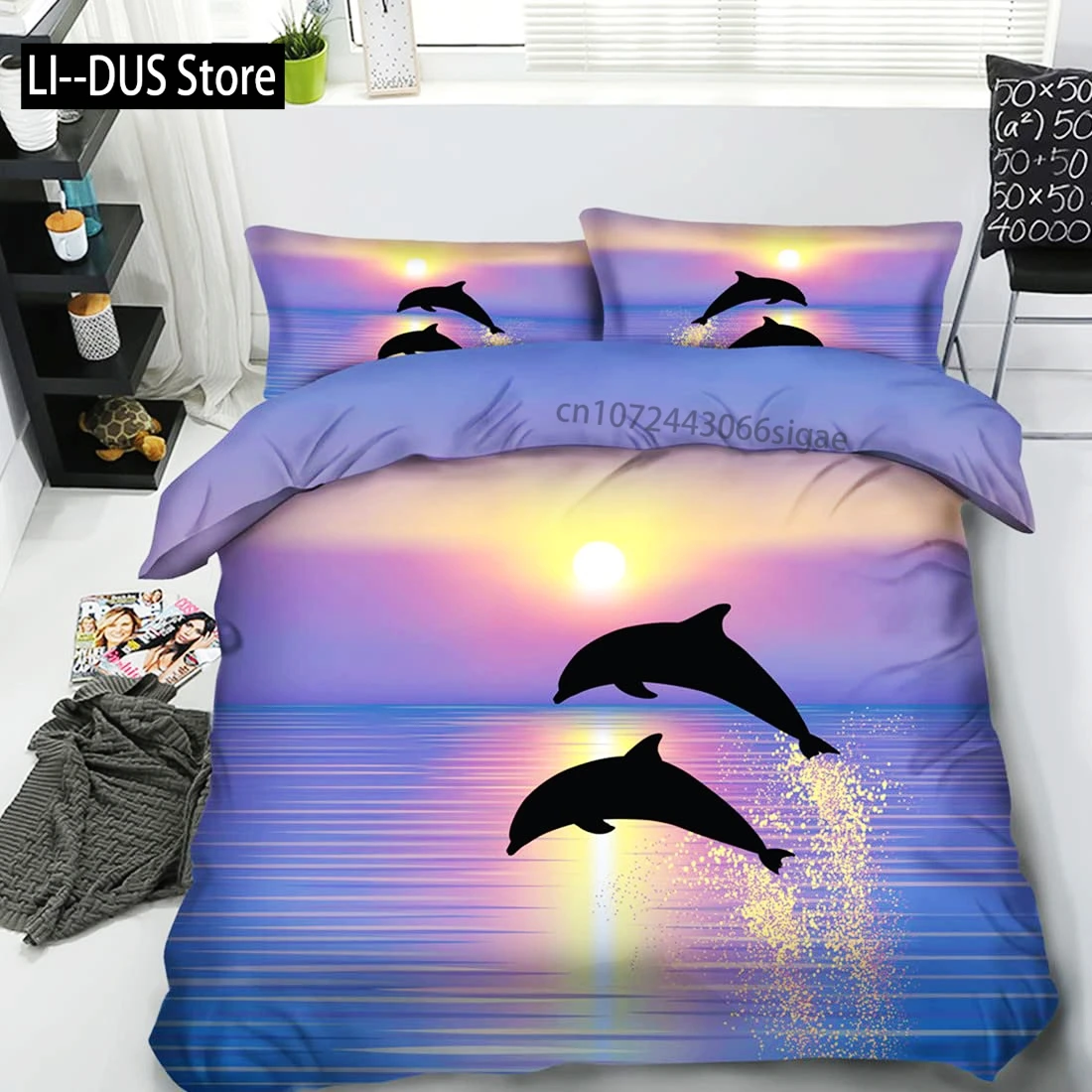 Galaxy Bedding Set Dolphin Comforter Cover for Kids Adult Duvet Cover Sea Creatures Bed Cover Starry Sky Blue Room Decor 3Pcs
Galaxy Bedding Set Dolphin Comforter Cover for Kids Adult Duvet Cover Sea Creatures Bed Cover Starry Sky Blue Room Decor 3Pcs