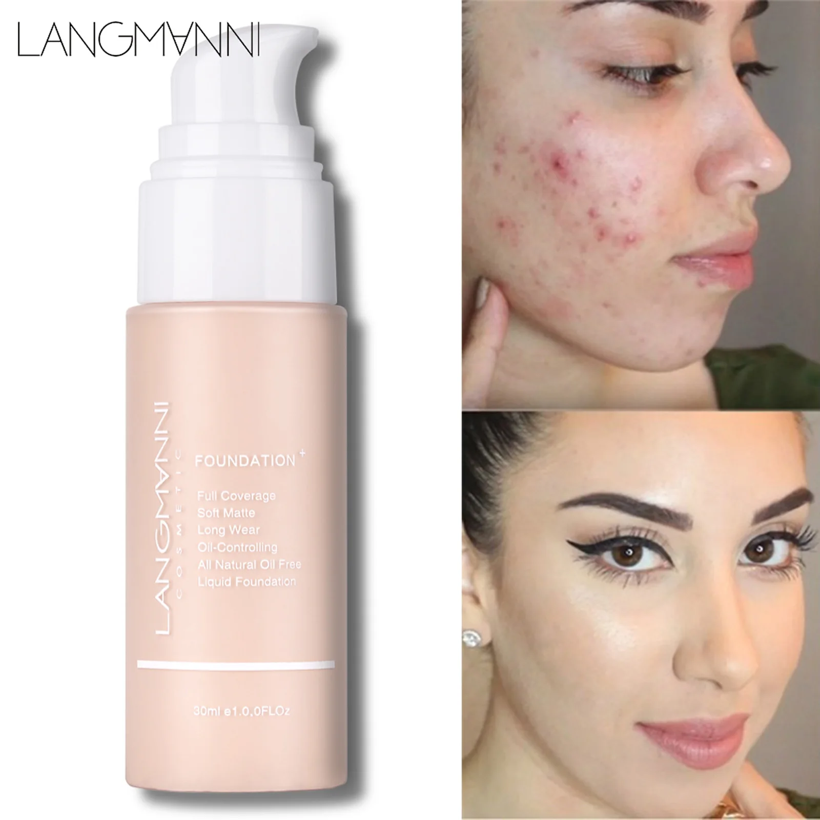 Langmanni Liquid Foundation Brightening Moisturizing Oil Control Long Lasting Waterproof Primer Natural Makeup 30ml
Langmanni Liquid Foundation Brightening Moisturizing Oil Control Long Lasting Waterproof Primer Natural Makeup 30ml