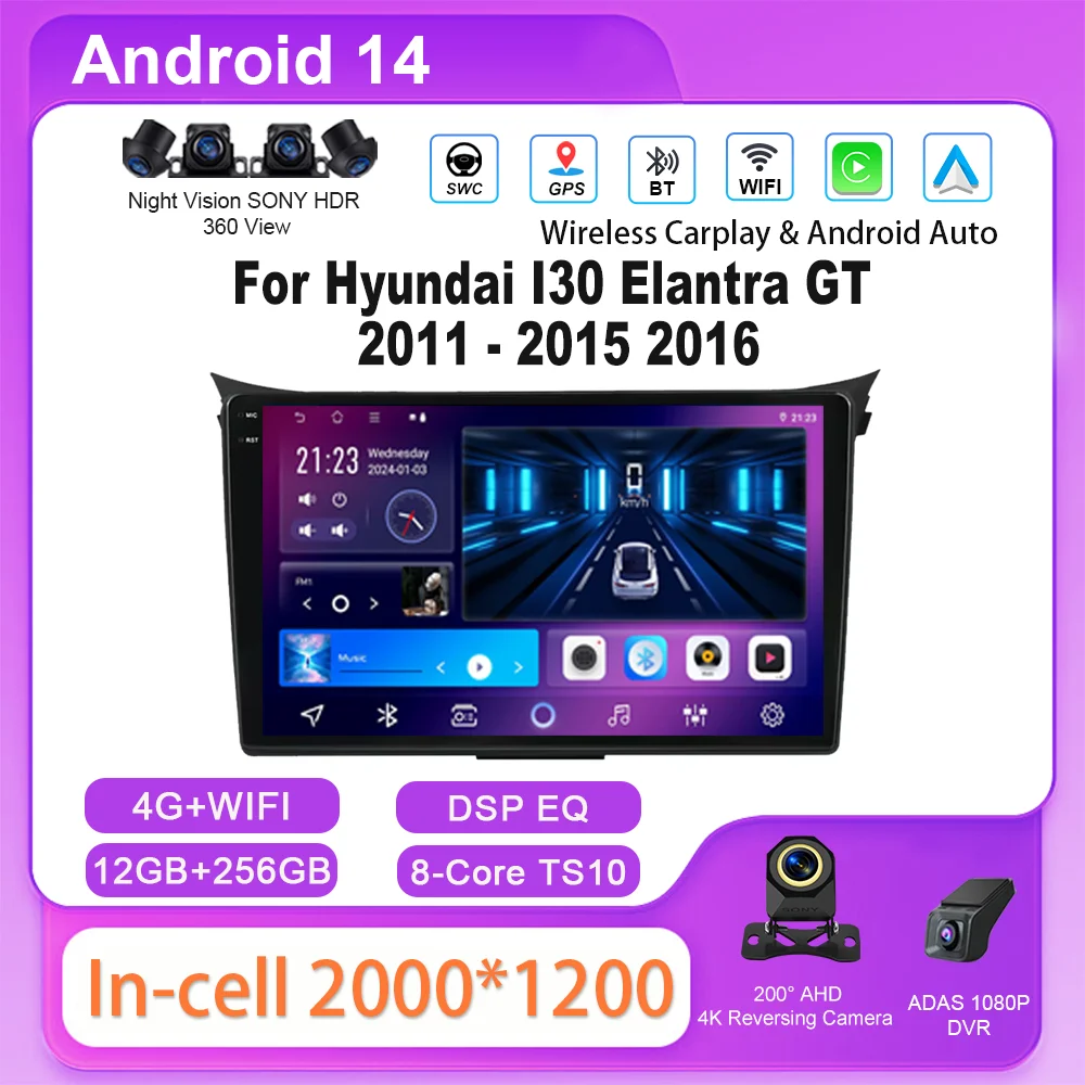 Автомобильное радио Android 14 для Hyundai I30 Elantra GT 2011-2015 2016 авто стерео мультимедийный плеер GPS-навигация Carplay 2DIN DVD
Автомобильное радио Android 14 для Hyundai I30 Elantra GT 2011-2015 2016 авто стерео мультимедийный плеер GPS-навигация Carplay 2DIN DVD