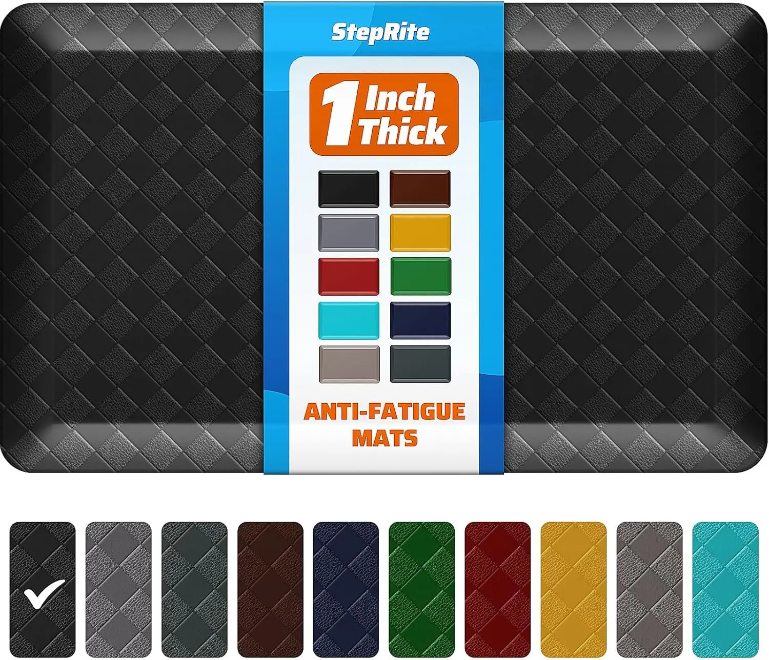 1" Thick Anti-Fatigue Kitchen Mat, Non-Slip Water-Resistant Rug for Home and Office (32" x 20", Black)
1" Thick Anti-Fatigue Kitchen Mat, Non-Slip Water-Resistant Rug for Home and Office (32" x 20", Black)