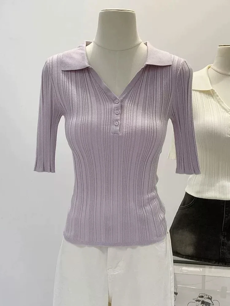 Unique Beautiful Thin Five-Button Neck Knitted T-Shirt Women Summer 2026 New Style Soft Polyester Viscose Blend Short Sl...
Unique Beautiful Thin Five-Button Neck Knitted T-Shirt Women Summer 2026 New Style Soft Polyester Viscose Blend Short Sl...