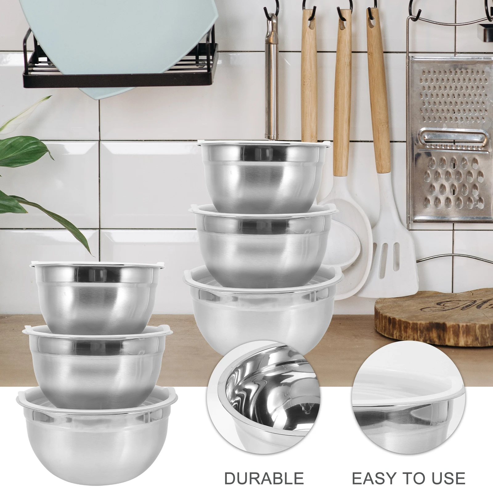 3 Pcs Spaghetti Mixing Bowl Set Child Soup Bowls Stainless Steel Lids Ramen Noodle
3 Pcs Spaghetti Mixing Bowl Set Child Soup Bowls Stainless Steel Lids Ramen Noodle