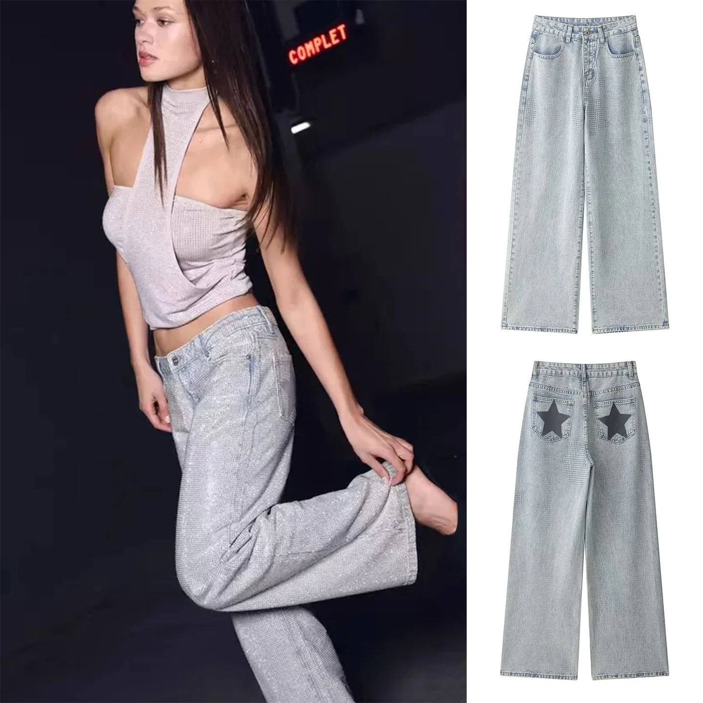 Low Waist Straight Leg Jeans Women's Spring Summer New Loose Fit Diamond Embellished Printed Denim Pants Ladies Premium
Low Waist Straight Leg Jeans Women's Spring Summer New Loose Fit Diamond Embellished Printed Denim Pants Ladies Premium