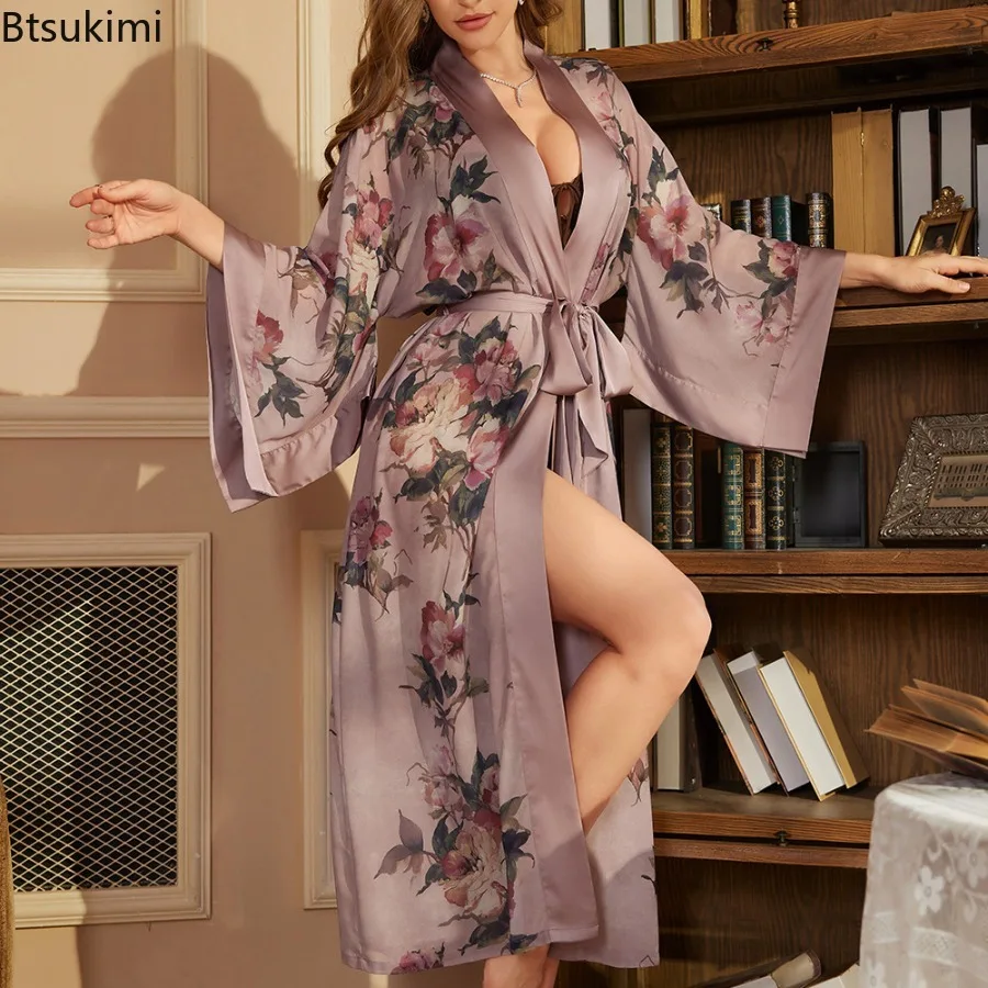Plus Size Women's Long Robe Sleepwear Print Flower Kimono Bathrobe Gown Spring New Night Dress Home Wear Casual Satin Loungewear
Plus Size Women's Long Robe Sleepwear Print Flower Kimono Bathrobe Gown Spring New Night Dress Home Wear Casual Satin Loungewear