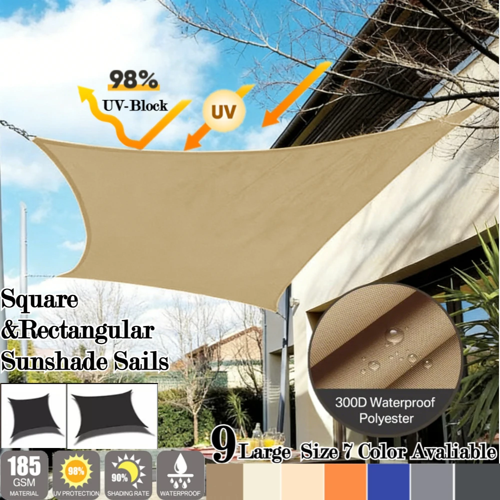 Водонепроницаемый прямоугольный тент-парасоль для сада, защита от УФ-лучей, навес для патио, укрытие для заднего двора и террасы
Водонепроницаемый прямоугольный тент-парасоль для сада, защита от УФ-лучей, навес для патио, укрытие для заднего двора и террасы