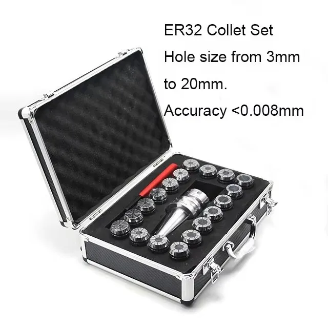 High Precision BT40 ER32 CNC Milling Machine Tools 18pcs ER Clamping Collet Spring Set 3mm-20mm Tool Holder With High Accuracy
High Precision BT40 ER32 CNC Milling Machine Tools 18pcs ER Clamping Collet Spring Set 3mm-20mm Tool Holder With High Accuracy