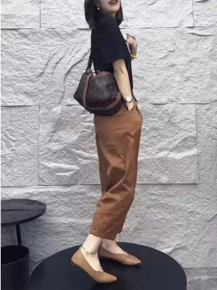 Summer Fashion plus Size round Neck Short Sleeve Nine Points Casual Pants Women Set High Waist Slimming Effect Polyester Fiber
Summer Fashion plus Size round Neck Short Sleeve Nine Points Casual Pants Women Set High Waist Slimming Effect Polyester Fiber