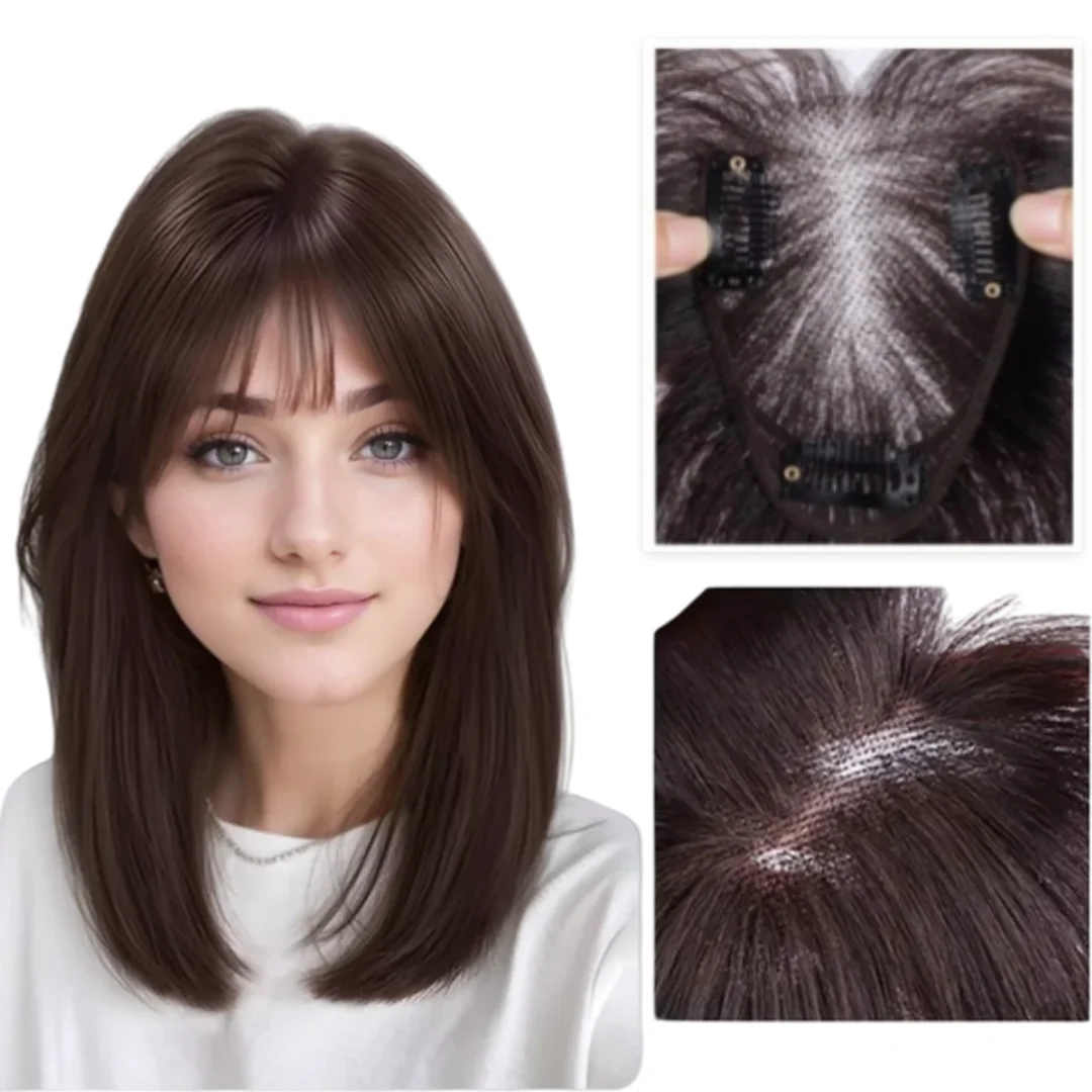 Invisible 7x10cm Lace Human Hair Topper for Women Fluffy Lightweight Hairpiece Natural Bangs Hair Extension Cover Grey Hair
Invisible 7x10cm Lace Human Hair Topper for Women Fluffy Lightweight Hairpiece Natural Bangs Hair Extension Cover Grey Hair