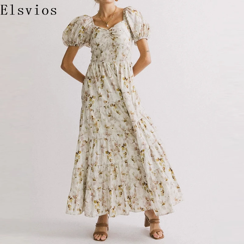 Women Summer Square Collar Holiday Dress 2025 Chic Floral Print Female Long Dress French Elegant Puff Sleeve Swing A-line Dress
Women Summer Square Collar Holiday Dress 2025 Chic Floral Print Female Long Dress French Elegant Puff Sleeve Swing A-line Dress