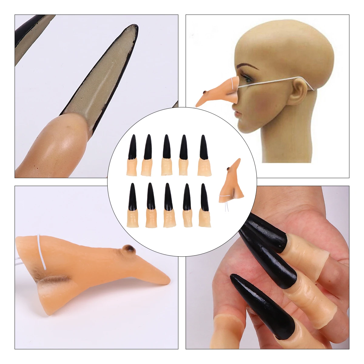 11 Pcs Fake Nose Makeup Props Nail Decor Fingers Halloween Witch Nails Bulk for Rubber Zombie Cover Child
11 Pcs Fake Nose Makeup Props Nail Decor Fingers Halloween Witch Nails Bulk for Rubber Zombie Cover Child