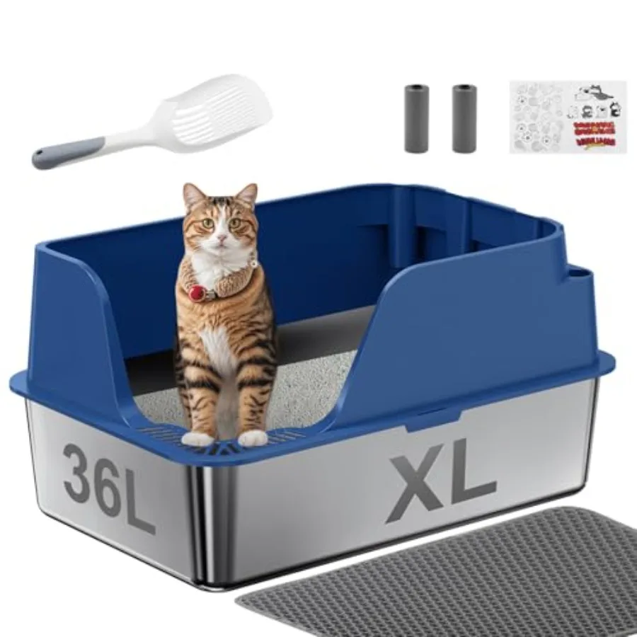 Non-stick Stainless Steel Litter Box XL Side Opening Splash-Proof and Leak-Proof Seamless Seal Large Capacity Cat Litter Box wi
Non-stick Stainless Steel Litter Box XL Side Opening Splash-Proof and Leak-Proof Seamless Seal Large Capacity Cat Litter Box wi