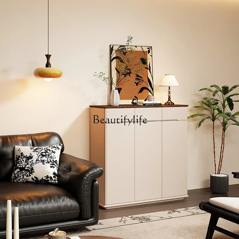 yj19 French shoe cabinet household door entrance door porch cream wind storage cabinet integrated against the wall
yj19 French shoe cabinet household door entrance door porch cream wind storage cabinet integrated against the wall