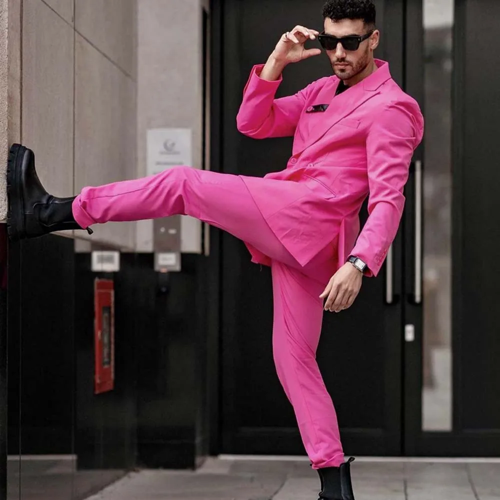 Gorgeous Rose Red Suits for Men 2 Pieces Jacket Pants Double Breasted Blazers Sets Slim Fit Banquet Party Office Male Clothing
Gorgeous Rose Red Suits for Men 2 Pieces Jacket Pants Double Breasted Blazers Sets Slim Fit Banquet Party Office Male Clothing