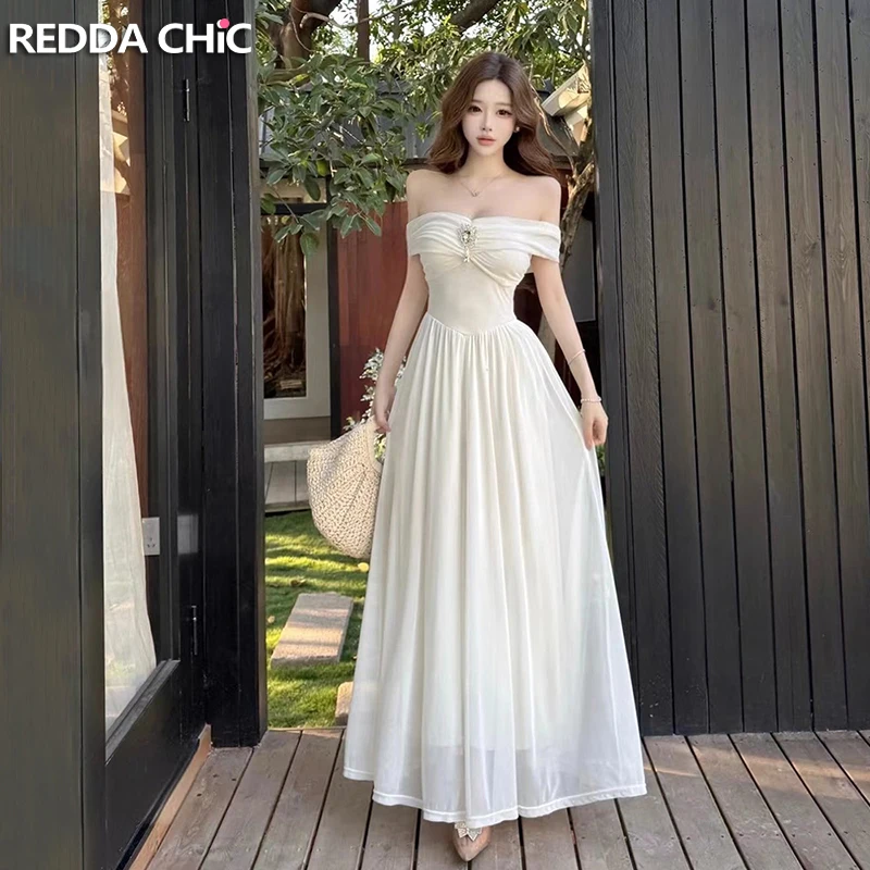 Элегантное женское платье ReddaChic: белое, с открытыми плечами, для вечеринок, летнее, сетчатое, с корсетом, драпированное, макси, цельное, для свадьбы
Элегантное женское платье ReddaChic: белое, с открытыми плечами, для вечеринок, летнее, сетчатое, с корсетом, драпированное, макси, цельное, для свадьбы