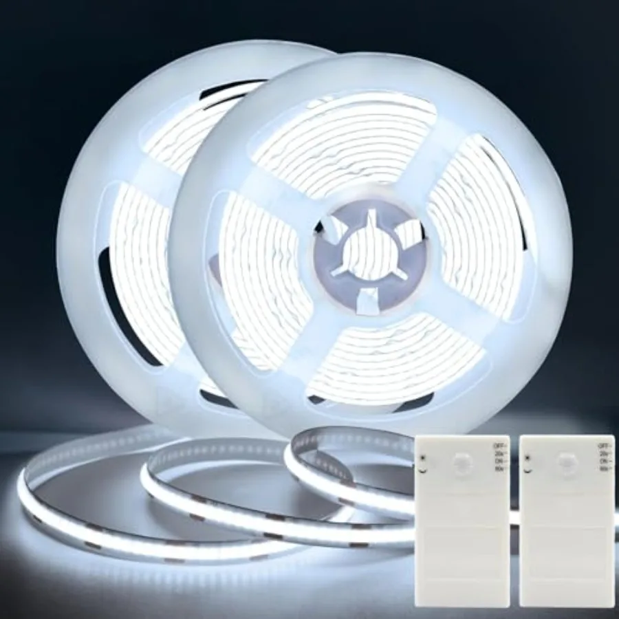 2 Pack COB Motion Sensor Strip Light Battery Operated, 6.6Ft 640 LED Cabinet Strip Lights High Bright with Sensor Lighting Mode
2 Pack COB Motion Sensor Strip Light Battery Operated, 6.6Ft 640 LED Cabinet Strip Lights High Bright with Sensor Lighting Mode