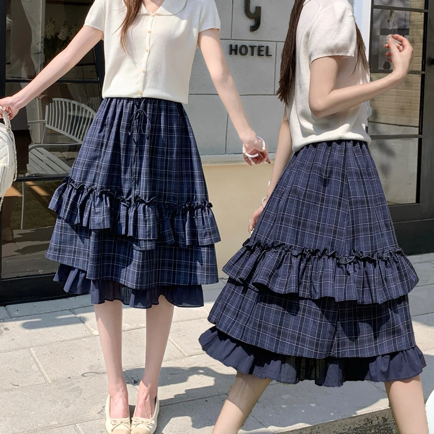 Retro Wood Grain Halter Neck Dress Women's High Waist Plaid A-Line Skirt Spring Fashion Slimming Midi Skirt
Retro Wood Grain Halter Neck Dress Women's High Waist Plaid A-Line Skirt Spring Fashion Slimming Midi Skirt