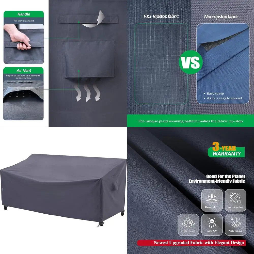 Durable UV-Protected I-Shape 3-Person Patio Sofa Cover, Grey, 82W x 39D x 36H
Durable UV-Protected I-Shape 3-Person Patio Sofa Cover, Grey, 82W x 39D x 36H