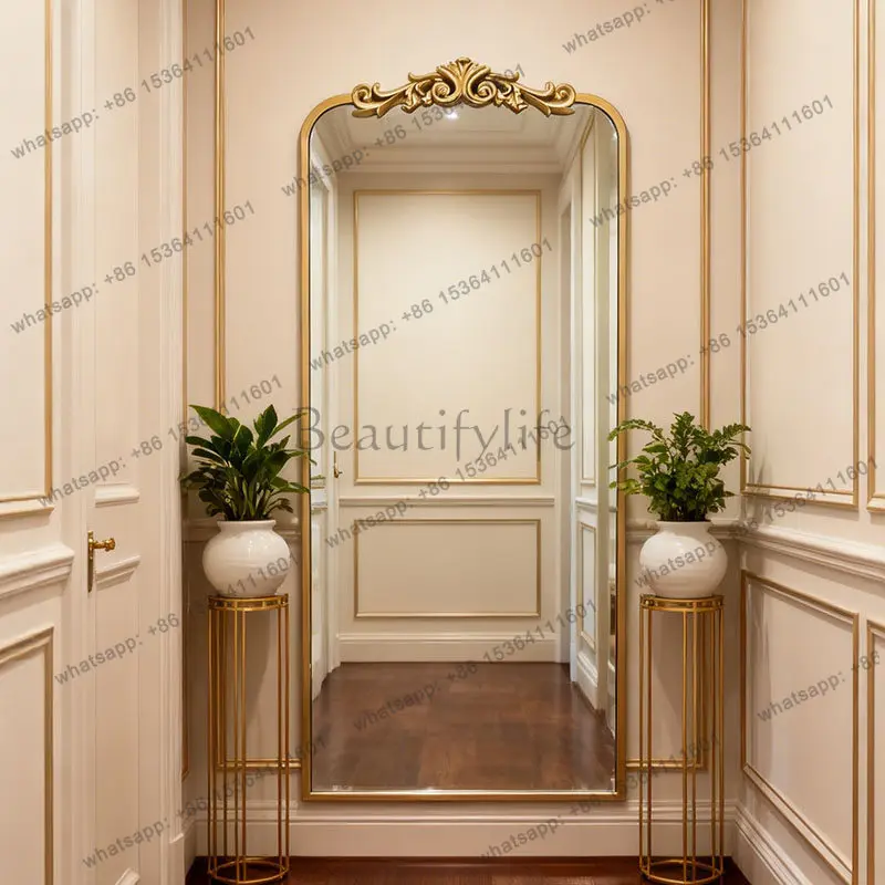 French carved retro full-body mirror American light luxury wall-mounted dressing mirror
French carved retro full-body mirror American light luxury wall-mounted dressing mirror