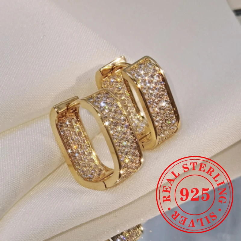 CAOSHI Luxury Gold Color Hoop Earrings 925 Sterling Silver Exquisite Fashion Women Temperament Jewelry Daily Decoration Jewelry
CAOSHI Luxury Gold Color Hoop Earrings 925 Sterling Silver Exquisite Fashion Women Temperament Jewelry Daily Decoration Jewelry
