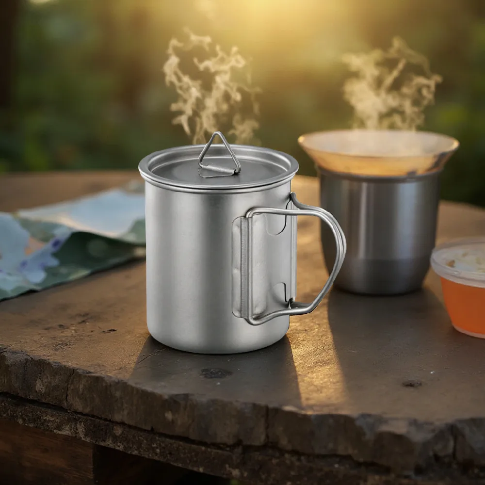 450ml Titanium Mug Hiking Tableware Outdoor Mug with Storage Bag Ultralight Foldable for Camping Picnic BPA-free
450ml Titanium Mug Hiking Tableware Outdoor Mug with Storage Bag Ultralight Foldable for Camping Picnic BPA-free