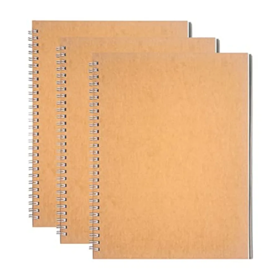 10 inch x 7.5 inch, 100GSM, Blank Spiral Notebook, 3-Pack, Soft Cover, Sketch book, 100 Pages/ 50 Sheets, with writing backboar
10 inch x 7.5 inch, 100GSM, Blank Spiral Notebook, 3-Pack, Soft Cover, Sketch book, 100 Pages/ 50 Sheets, with writing backboar