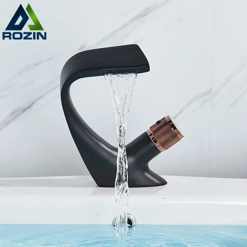 Modern Matte Black Basin Faucet Waterfall Design Brass Bathroom Mixer Tap for Cold and Hot Water
Modern Matte Black Basin Faucet Waterfall Design Brass Bathroom Mixer Tap for Cold and Hot Water